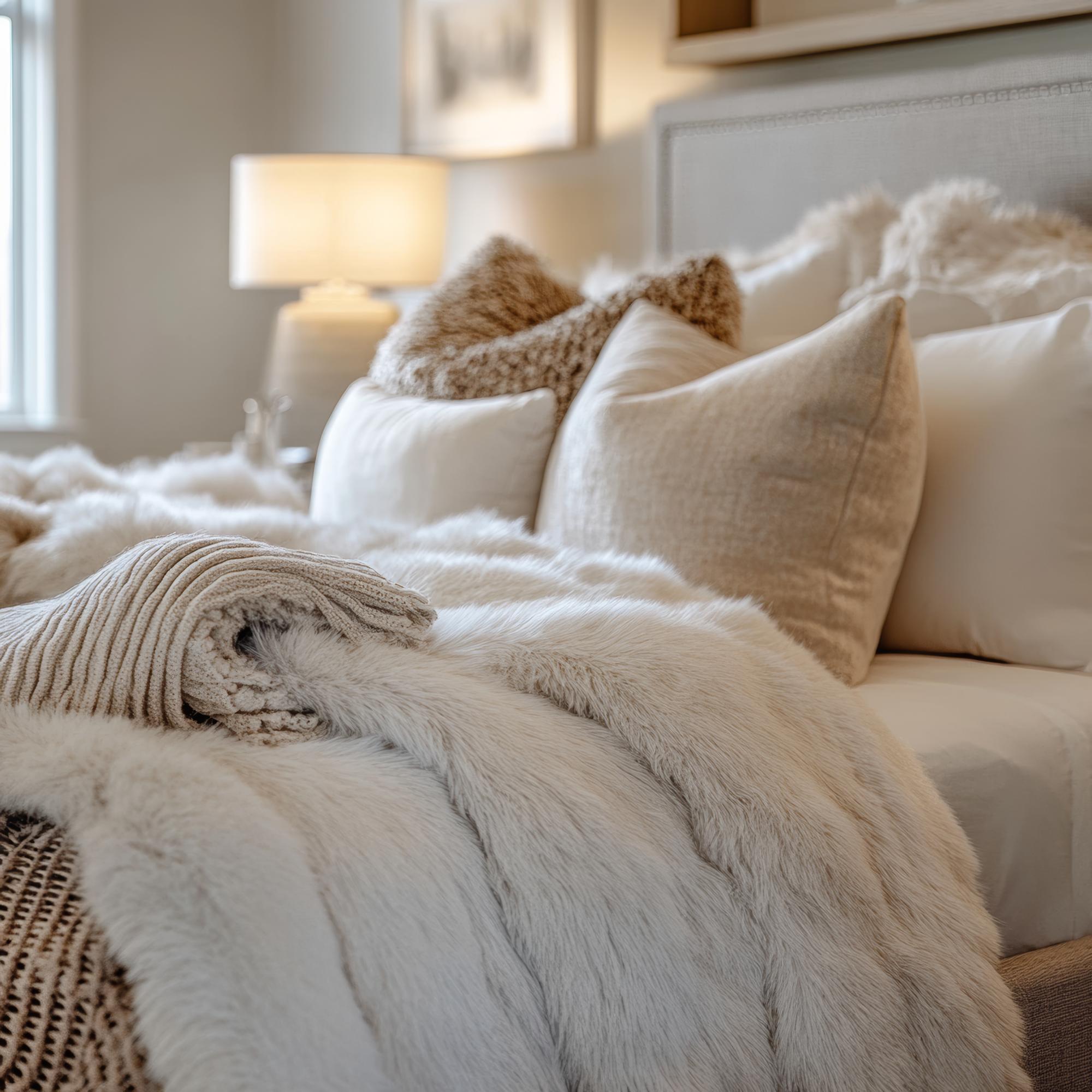 dormitor elegant cu detalii textile